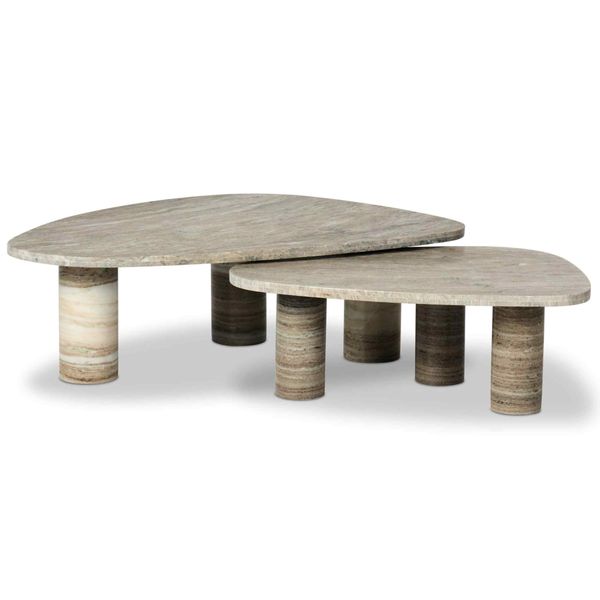 Zion Nesting Coffee Tables, Antique Blanc