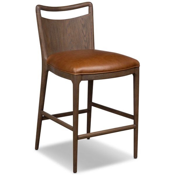 Jessen Cuir Tabouret de comptoir, Sonoma Chestnut